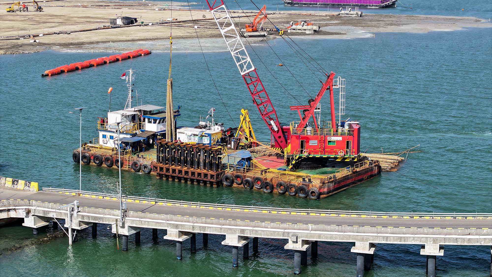 ASM bamboo pile work patimban port dredging