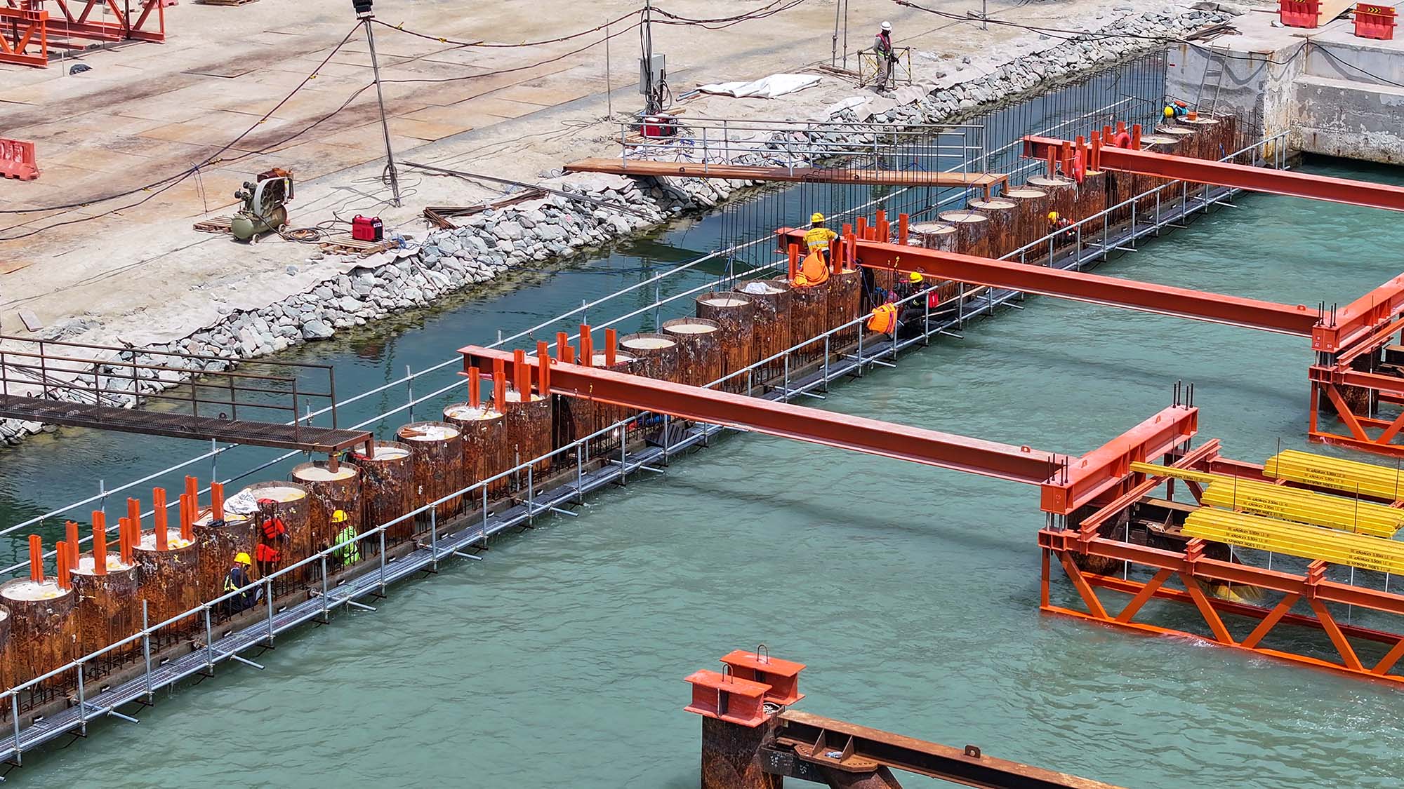 Capping beam installation patimban port Indonesia